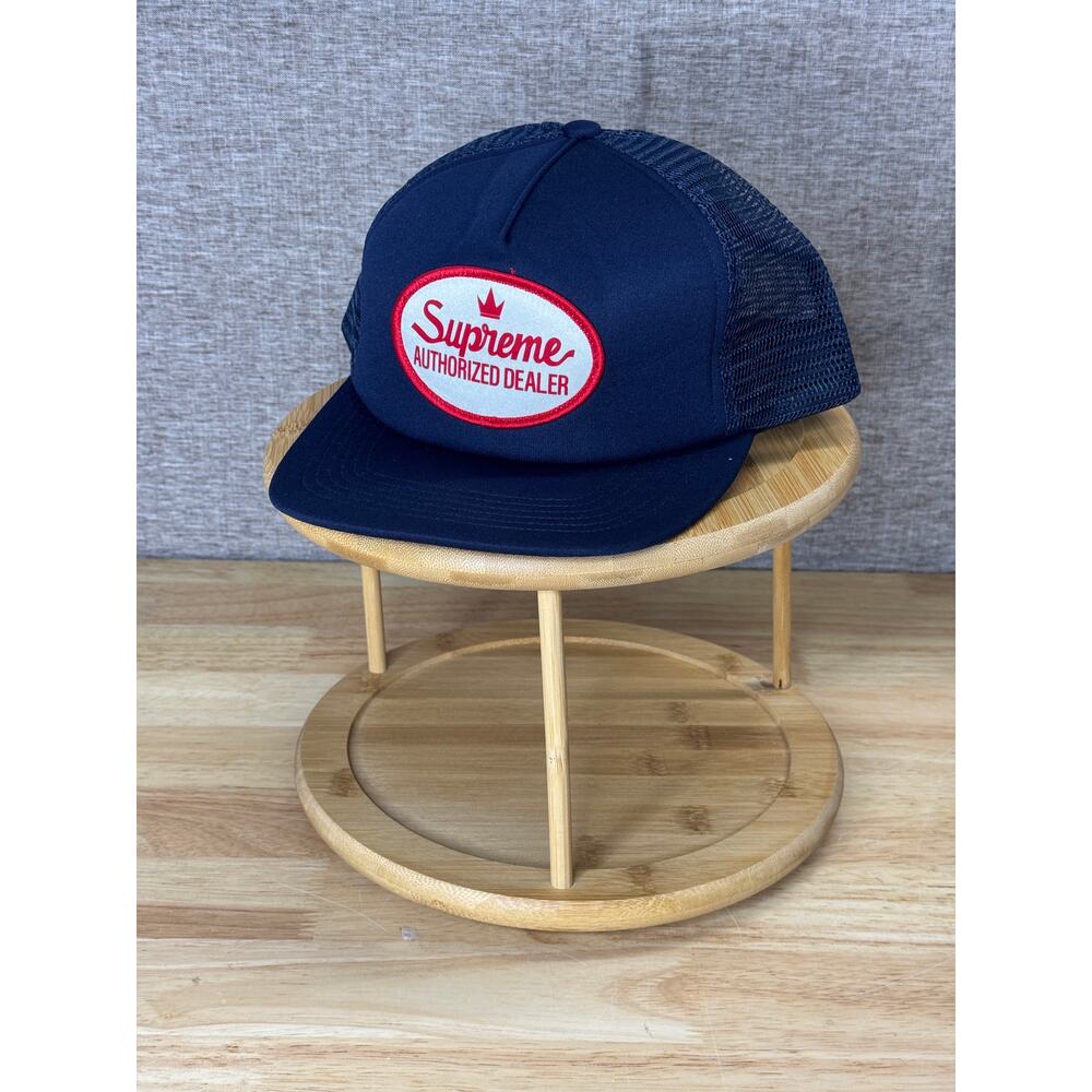 Supreme Authorized Dealer 5 Panel SnapBack Trucker Hat Navy Blue FW24H79